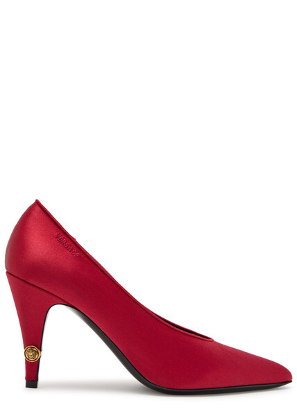  Versace Decollete 90 Satin Pumps - Red 