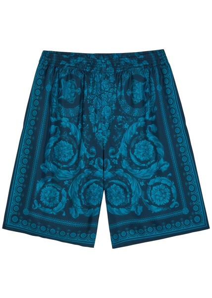  Versace Printed Silk Shorts - Blue - 50 (it50 / L) 