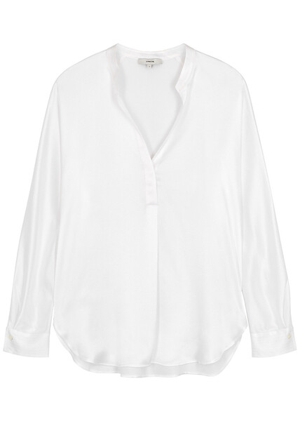  Vince Silk Blouse - White - L 