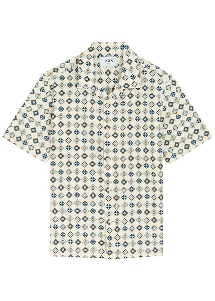  Wax London Didcot Printed Seersucker Shirt - Multicoloured 1 - L 