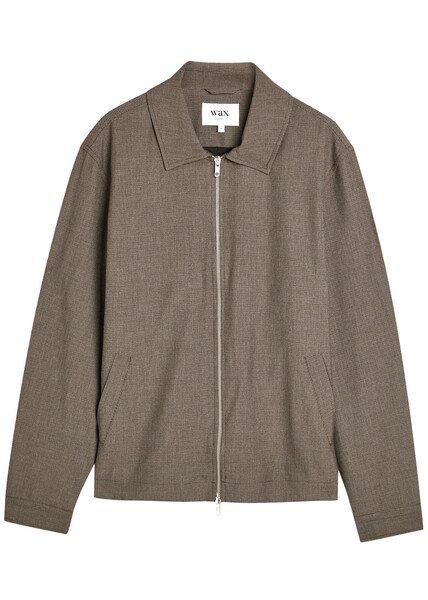  Wax London Eldon Houndstooth Jacket - Brown - S 