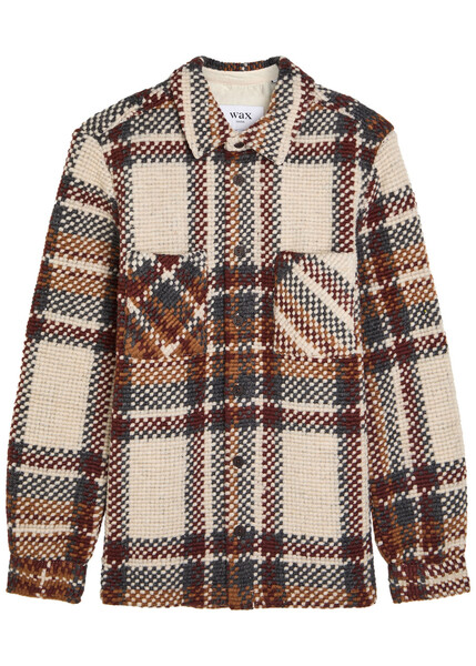  Wax London Whiting Patterned Intarsia Woven Overshirt - Ecru - M 