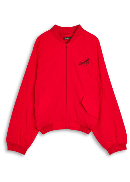  Willy Chavarria Logo-embroidered Shell Bomber Jacket - Red - M 