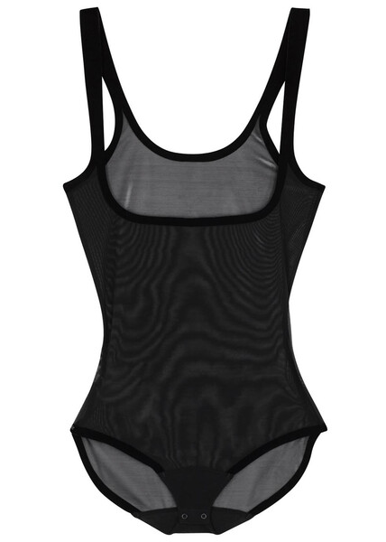 Wolford Black Tulle Control Body - 8 
