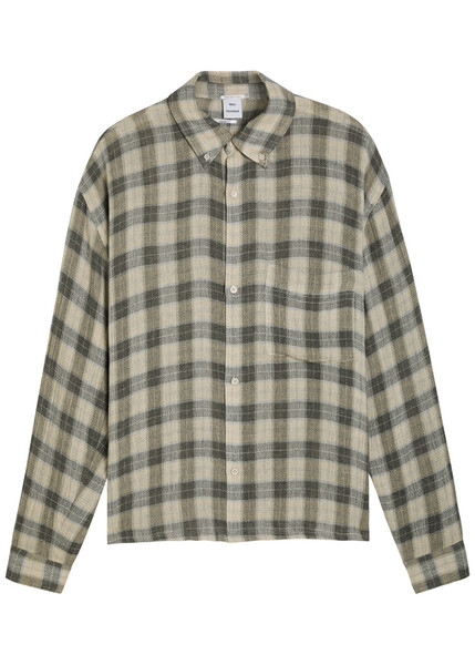  Won Hundred Maza Checked Woven Overshirt - Grey - L 