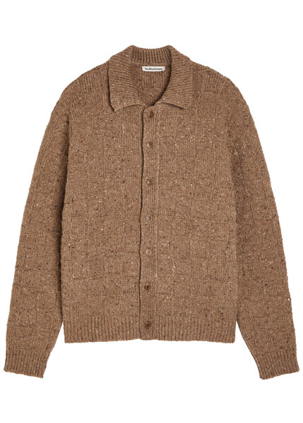  Ymc Rat Pack Wool-blend Cardigan - Taupe - Xl 