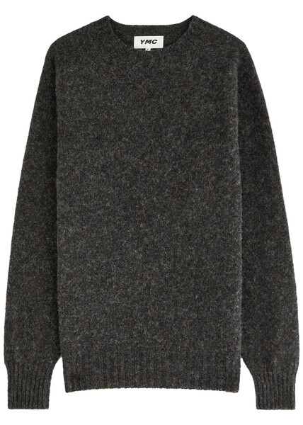  Ymc Suedehead Wool Jumper - Dark Grey - S 