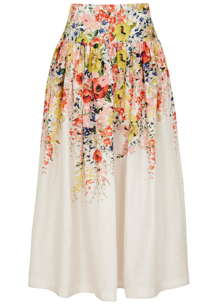  Zimmermann Alight Floral-print Linen Maxi Skirt - Multicoloured - 2 (uk 12 / M) 
