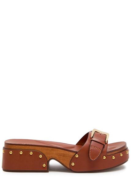  Zimmermann Alight 40 Leather Platform Mules - Brown - 40 (it40 / Uk7) 