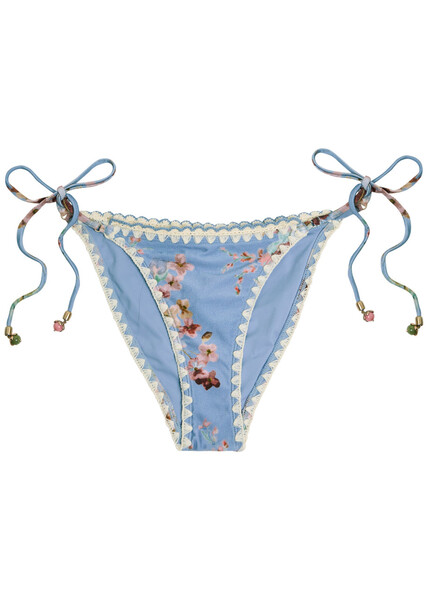  Zimmermann Awaken Floral-print Crochet Bikini Briefs - Multicoloured 1 - 2 (uk 12 / M) 