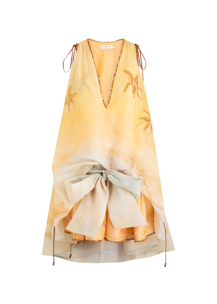  Zimmermann Balance Printed Linen-blend Mini Dress - Multicoloured 1 - 2 (uk 12 / M) 