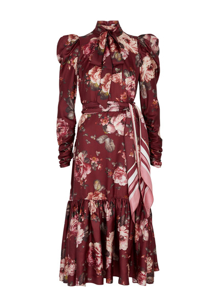  Zimmermann Luminosity Floral-print Silk Midi Dress - Red - 3 