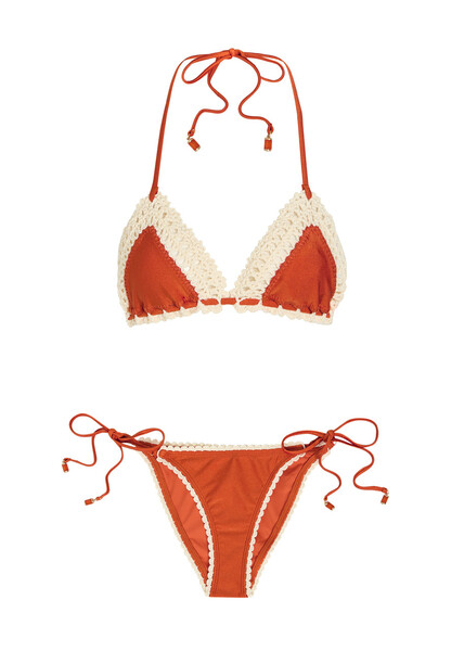  Zimmermann Mahon Crochet Stretch-polyamide Bikini - Orange - 3 (uk 14 / L) 