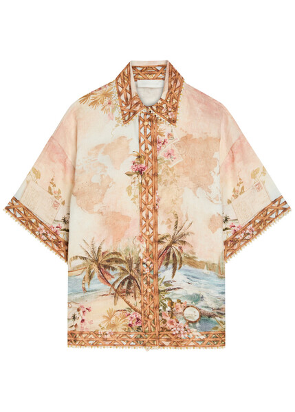  Zimmermann Mohan Printed Linen Shirt - Multicoloured - 3 (uk 14 / L) 