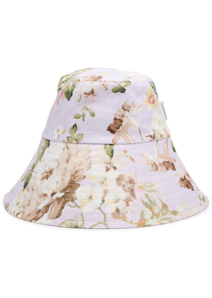  Zimmermann Printed Wide-brim Linen Bucket Hat - Multi Floral - One Size 