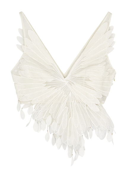  Zimmermann Rhythmic Ivory Appliquéd Tulle Top - 3 