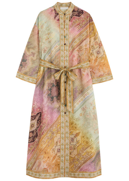  Zimmermann Tallow Printed Silk Midi Shirt Dress - Multi Print - 2 (uk 12 / M) 