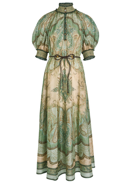  Zimmermann Wanderlust Billow Patterned Silk Midi Dress - Multicoloured 1 - 1 (uk 10 / S) 