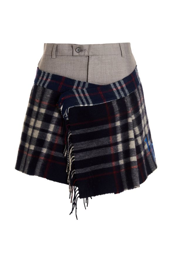  1/off 'check Scarf Reworked' Skirt 