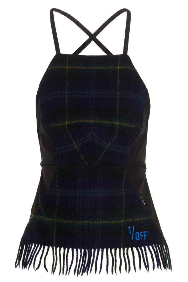  1/off 'checked Scarf' Top 