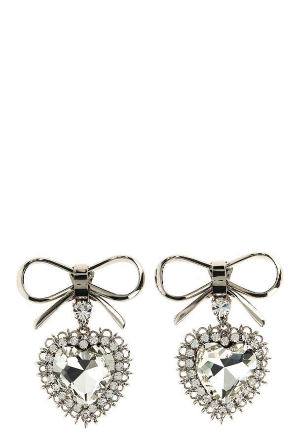  Alessandra Rich Metal Bow Earrings 