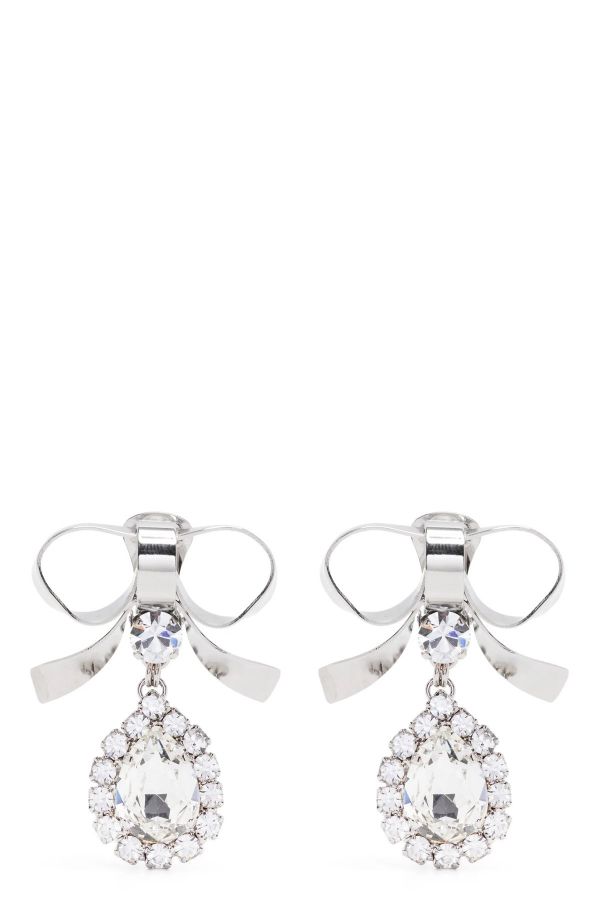  Alessandra Rich Metal Bow Earrings 