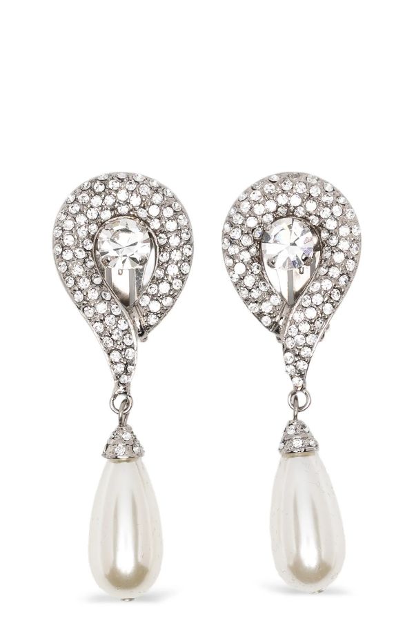  Alessandra Rich Pendant Pearl Earrings 