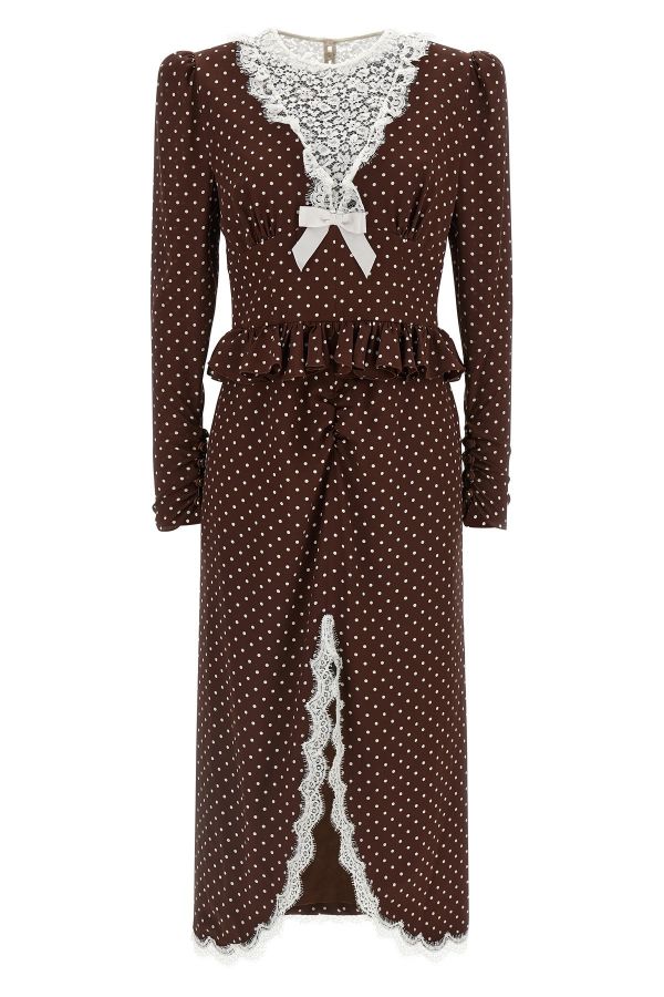  Alessandra Rich 'polka Dot Midi' Dress 