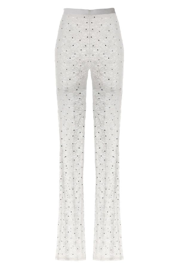  Alessandra Rich Rhinestone Lace Leggings 