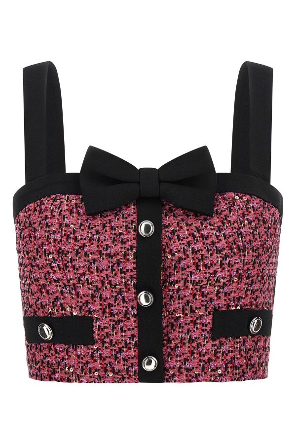  Alessandra Rich Tweed Top 