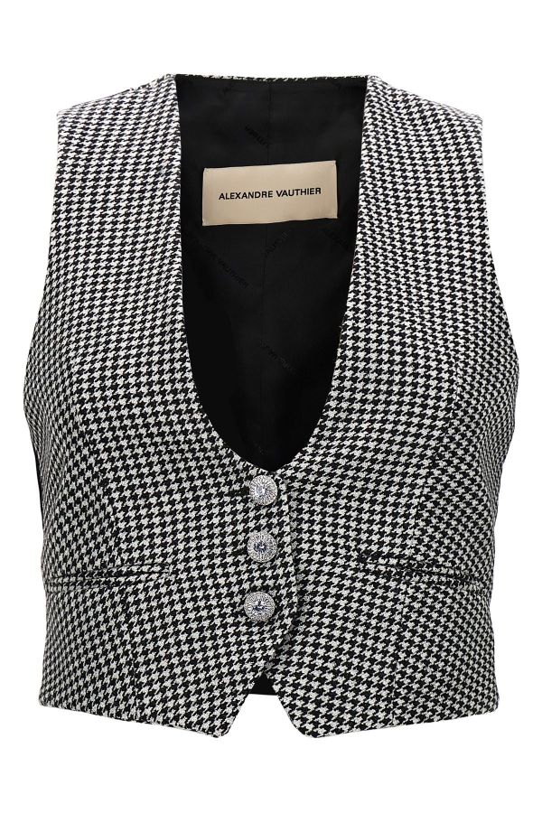  Alexandre Vauthier Houndstooth Waistcoat 