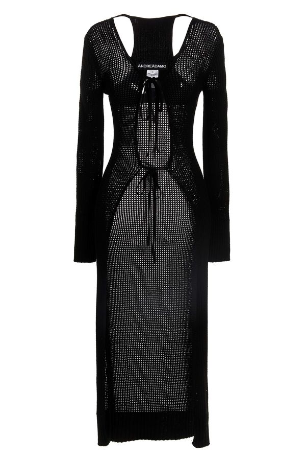  AndreĀdamo	 Openwork Long Cardigan 