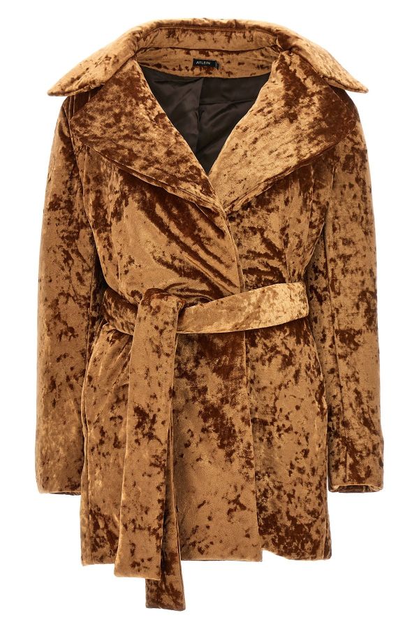  Atlein 'crushed Velvet' Coat 