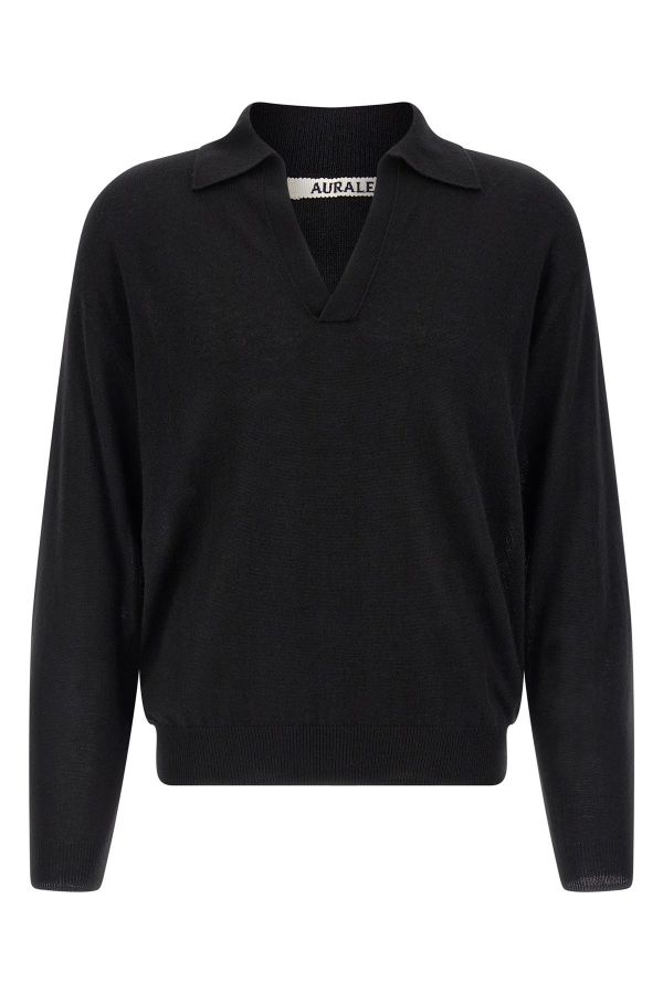  Auralee 'knit Skipper Polo' Sweater 