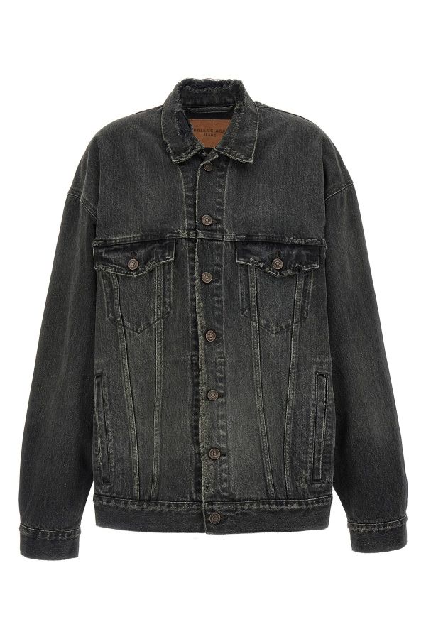  Balenciaga Denim Jacket With Used Effect 