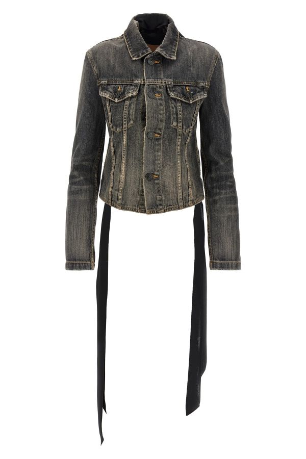  Balenciaga 'lace Up' Denim Jacket 