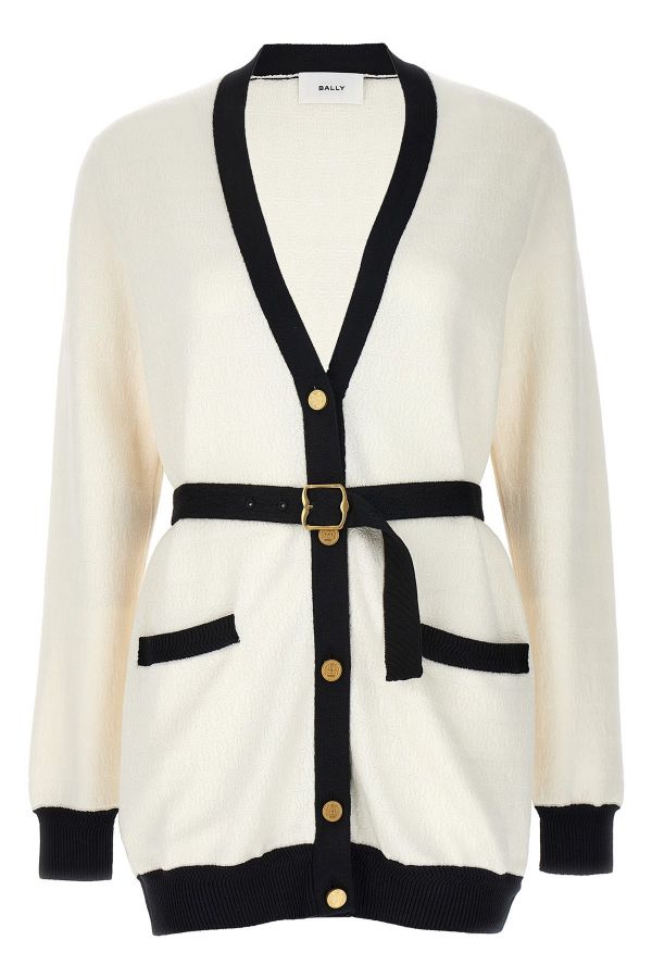  Bally Jacquard Logo Cardigan 