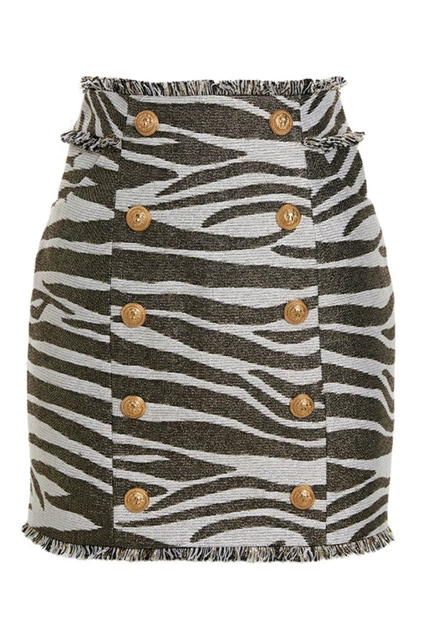  Balmain 'lurex Zebra' Skirt 
