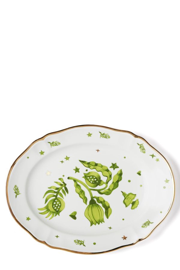  Bitossi Floral Oval Tray ⌀ 34 Cm 