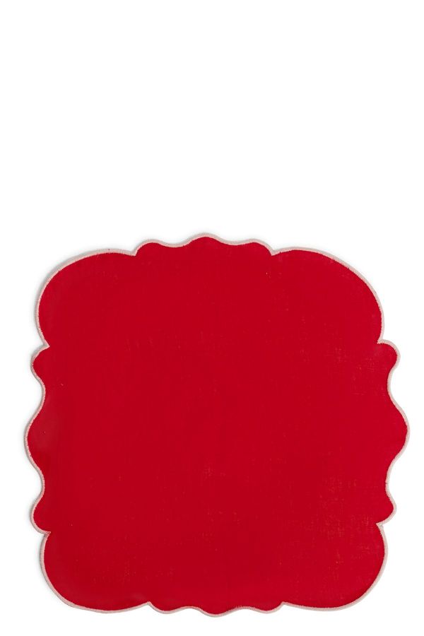  Bitossi Set Of 2 Napkins With Scalloped Edge 