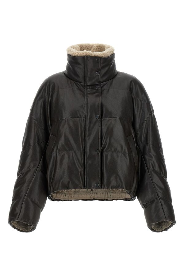  Brunello Cucinelli Padded Leather Jacket 