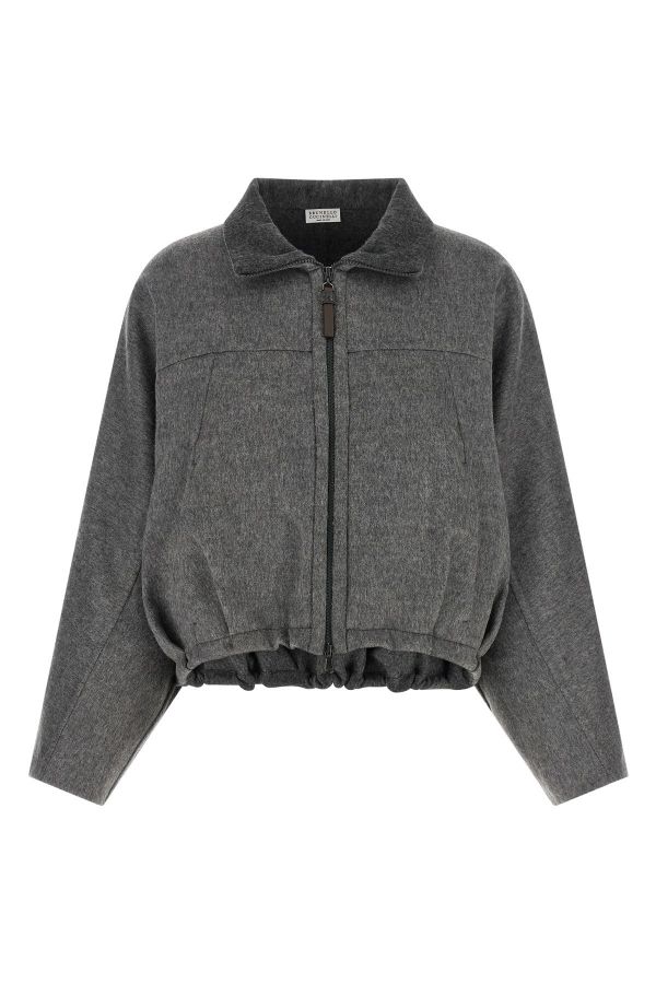  Brunello Cucinelli 'shiny Zipper Pull' Jacket 