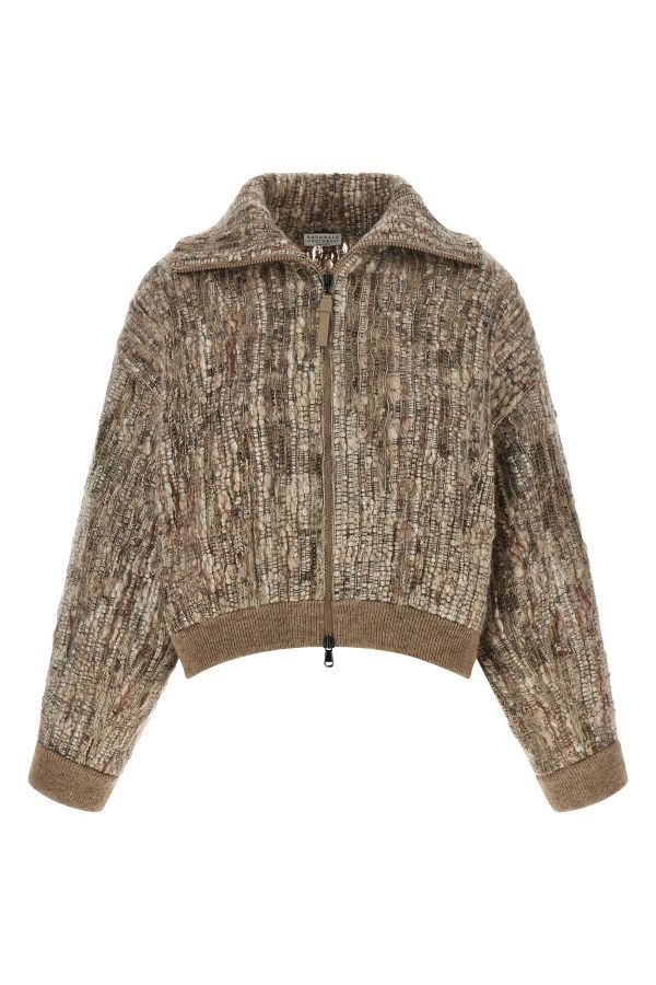  Brunello Cucinelli Tweed Cardigan 