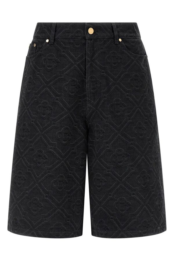  Casablanca 'laser Monogram Denim' Bermuda Shorts 