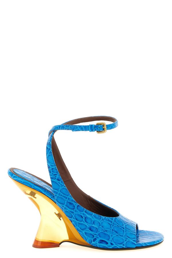  Dries Van Noten  Embossed Leather Sandals 