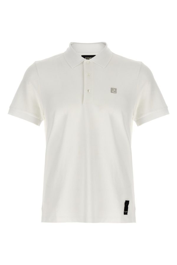  Fendi Ff Metallic Logo Polo Shirt 