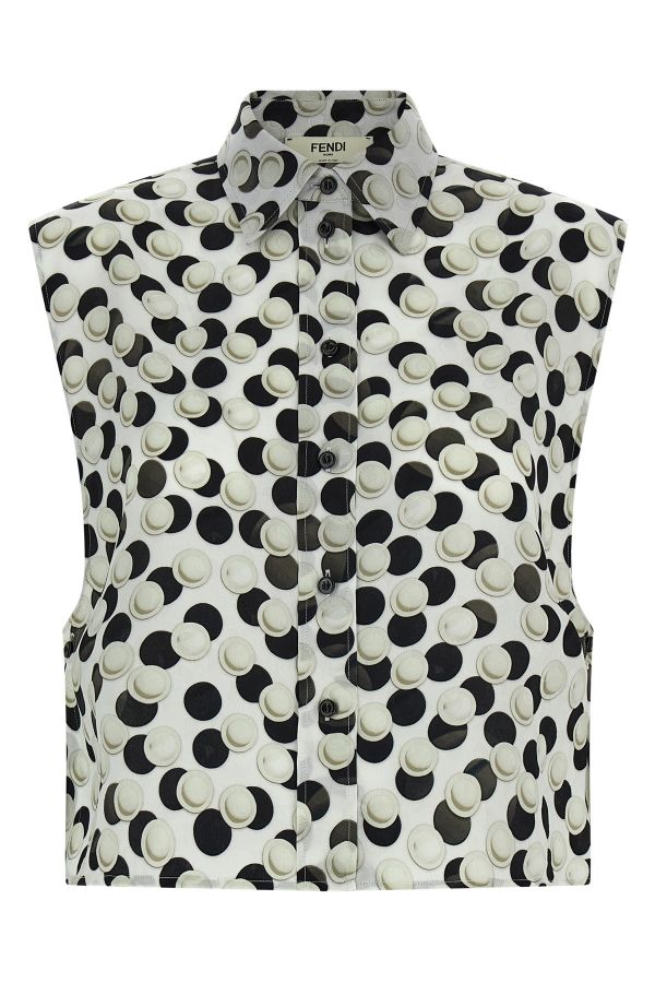  Fendi Polka Dot Crop Top 