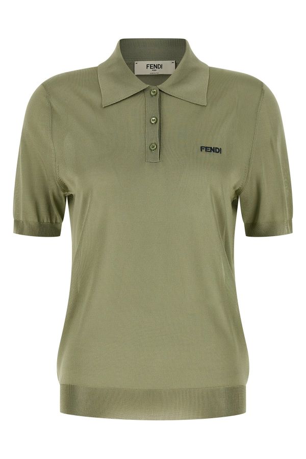 Fendi Shiny Viscose Polo Shirt 
