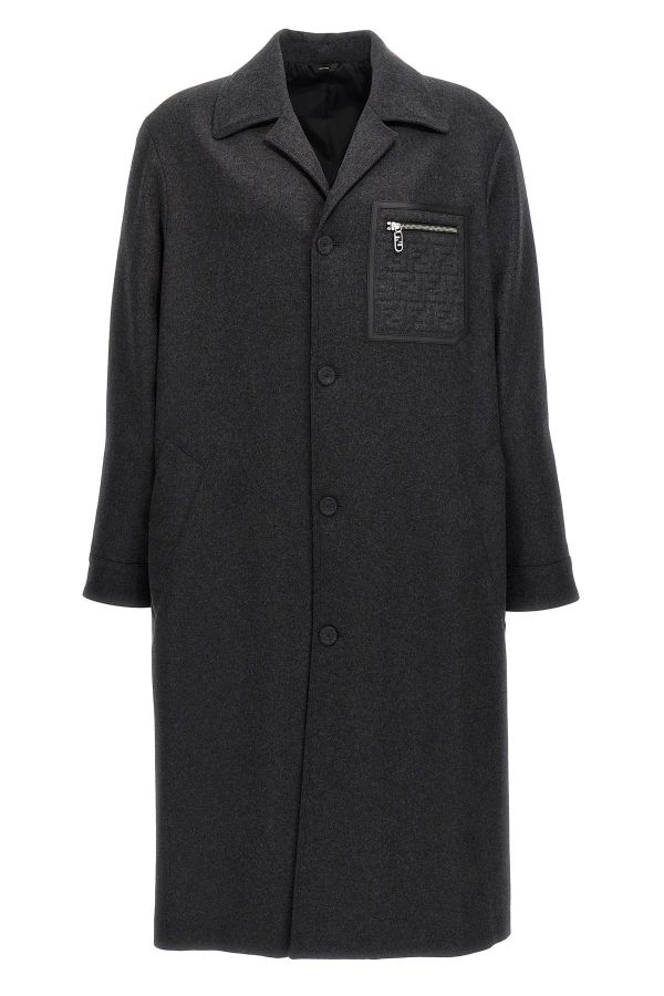  Fendi Single-breasted Cashmere Coat 