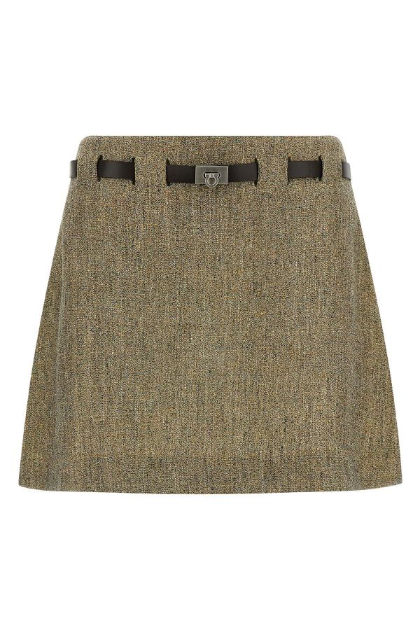  Ferragamo 'gancini' Belt Skirt 